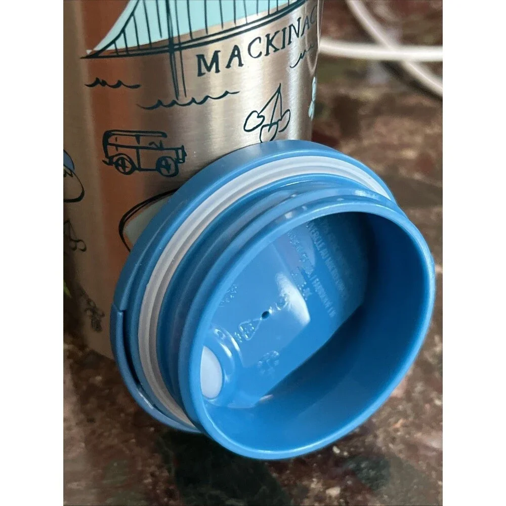 Starbucks Been There Series Michigan Stainless Steel Tumbler 16 Oz Blue Lid